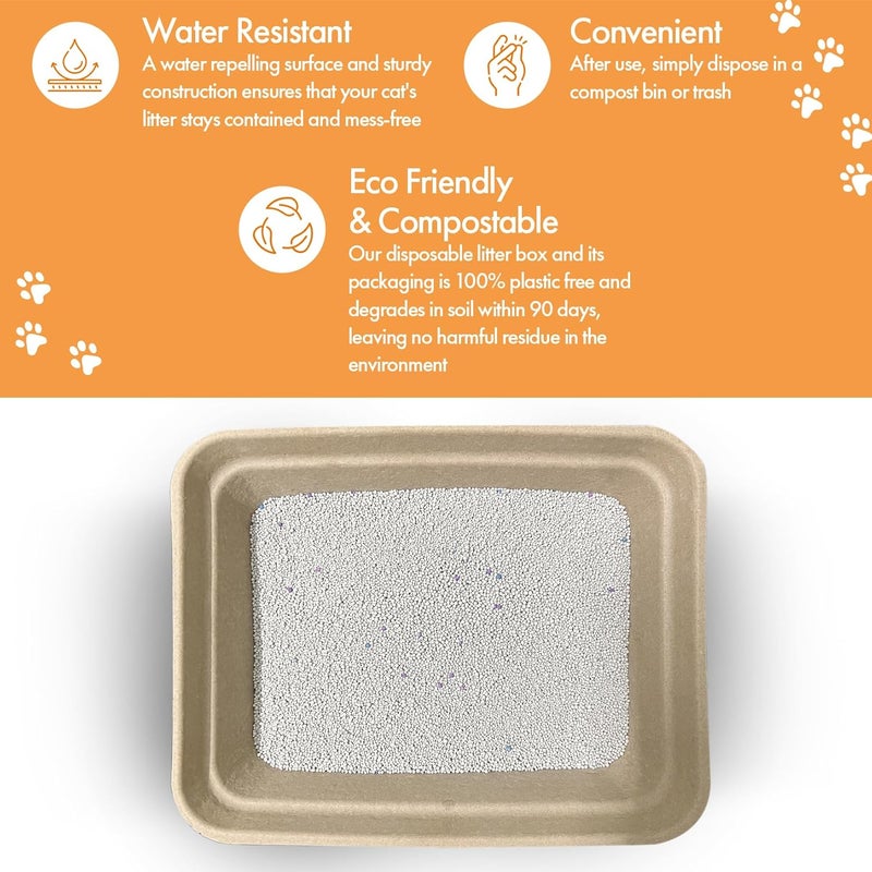 Animaru Disposable Litter Boxes (Brown, Large 8-Pack) - Image 4